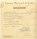 Registo de velocípede de marca Cicles, com o nº 7420, em nome de José Ferreira Coelho, morador em Sintra.