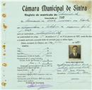 Registo de matricula de velocipedista em nome de Armando de Melo, morador na Idanha, com o nº de inscrição 797.