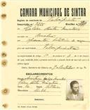 Registo de matricula de velocipedista em nome de Hélder ---- Monteiro, morador na Rinchoa, com o nº de inscrição 2886.