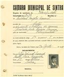 Registo de matricula de velocipedista em nome de Michael Douglas Arnaud, morador em Sintra, com o nº de inscrição 2072.
