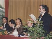 Vitor Serrão, diretor da Biblioteca Municipal de Sintra, José Carneiro, diretor do Palácio Nacional da Pena, Brigadeiro Machado de Sousa, Presidente da Assembleia Municipal de Sintra e Cardim Ribeiro, diretor dos Serviços Culturais na apresentação do livro Sintria.