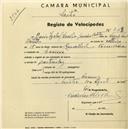 Registo de velocípede com o nº 2118, em nome de Maria Isabel Cecília Gonçalves Botelho, moradora em Cacém.
