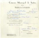 Registo de velocípede de marca Flecha, com o nº 8737, em nome de Joaquim Alves Pantana, morador em Vinagre.