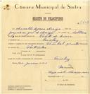 Registo de velocípede de marca Pombal com motor, com o nº 7408, em nome de Arnaldo de Jesus Araújo, morador em Queluz.