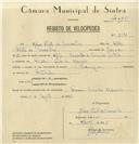 Registo de velocípede de marca Rosenger, com o nº 8192, em nome de Mário Pinto de Carvalho, morador em Paiões.