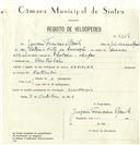 Registo de velocípede de marca Kreidler, com o nº 8328, em nome de Joaquim Francisco Ramilo, morador em Pero Pinheiro.