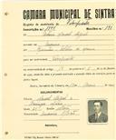Registo de matricula de velocipedista em nome de António Manuel Miguel, morador na Amoreira, com o nº de inscrição 1994.
