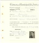 Registo de matricula de velocipedista em nome de Mateus Inácio Simões, morador em Lameiras, com o nº de inscrição 6424.