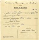 Registo de velocípede de marca Artur & Valadas, com o nº 6374, em nome de José Matias Rocha, morador em Ral.