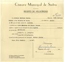 Registo de velocípede com o nº 9659, em nome de António Martins Branco, morador em Belas.