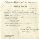 Registo de velocípede com o nº 4910, em nome de Manuel Rego Domingues Capela, morador em Praia das Maçãs.