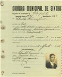 Registo de matricula de velocipedista em nome de Sebastião Francisco Júnior, morador no Ral, com o nº de inscrição 1781.
