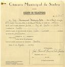 Registo de velocípede de marca Vilar com motor Cuciolo, com o nº 6565, em nome de José Manuel Moreira Rato Mantero, morador em Sintra.