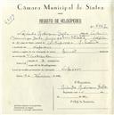 Registo de velocípede de marca Reinolg, com o nº 5067, em nome de Ricardo Rodrigues Grilo, morador em Nafarros.