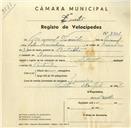 Registo de velocípede de marca Star, com o nº 3201, em nome de Manuel Vicente, morador em Lameiras.