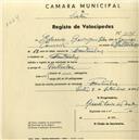 Registo de velocípede com o nº 2191, em nome de Eduardo Rodrigues Silva, morador em Fontanelas.