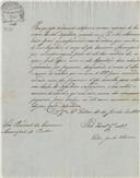 Circular dirigida ao presidente da Câmara Municipal de Belas proveniente de Pedro José de Oliveira, Secretário Geral da Administração Geral de Lisboa, solicitando o envio de duas relações organizadas por freguesias designando numa delas o numero de cidadãos que no ano de 1838 foram recenseados em cada uma das freguesias do concelho para votar nas eleições de deputados e senadores.