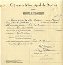 Registo de velocípede com o nº 7517, em nome de Serafim da Silva Mendes, morador em Rio de Mouro.