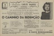 Programa do filme "O Caminho da Redenção" realizado por Michael Curtiz com a participação de Joan Crawford, Zachary Scott, Sidney Greenstreet e David Brian.