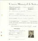 Registo de matricula de velocipedista em nome de Sabino Duarte Paulo, morador na Assafora, com o nº de inscrição 6451.