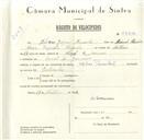 Registo de velocípede de marca Cycles Pombal, com o nº 5632, em nome de Álvaro Jorge Miranda, morador em Casal de Gosmos.