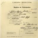 Registo de velocípede com o nº 2732, em nome de António Maria Sebastião, morador em Morelena.
