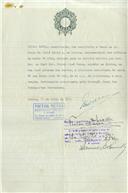 Registo de velocípede de marca V.N. "Mota", com o nº 8093, em nome de Vítor José Névoa, morador em Rua José Antunes dos Santos, Sintra.