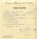 Registo de velocípede de marca Especial, com o nº 7498, em nome de Raul Tavares da Costa, morador em Idanha.
