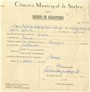 Registo de velocípede com o nº 7827, em nome de Maria Isabel da Rocha Grilo Nobre Sobrinho, moradora em Banzão.