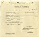 Registo de velocípede com o nº 10136, em nome de José Manuel da Silva Vicente, morador em Janas.