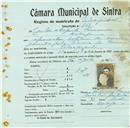 Registo de matricula de velocipedista em nome de Carlos Augusto Fernandes, morador em Dabeja, com o nº de inscrição 852.