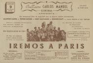 Programa do filme "Iremos a Paris" com a participação de Martine Carol, Peters Sisters, Hery Salvador e George Raft.