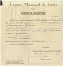 Registo de velocípede de marca Famel, com o nº 8311, em nome de António Luís Marques da Silva Cidade, morador em Mercês.
