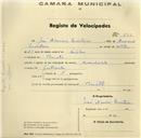 Registo de velocípede, com o nº 293, em nome de José Dionísio Monteiro, morador em Baratã.