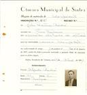 Registo de matricula de velocipedista em nome de João Martins André, morador em Pero Pinheiro, com o nº de inscrição 6462.