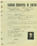 Registo de matricula de velocipedista em nome de Armando Duarte Gonçalves, morador em Alpolentim, com o nº de inscrição 1696.