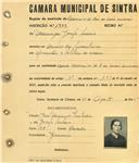 Registo de matricula de carroceiro de 2 ou mais animais em nome de Domingas Josefa Maria, moradora no Arneiro dos Marinheiros, com o nº de inscrição 1999.