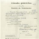 Registo de velocípede de marca Milita, com o nº 4486, em nome de Vergílio Francisco Grilo, morador em Maceira.