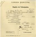 Registo de velocípede com o nº 2491, em nome de Jorge dos Santos, morador em Sabugo.