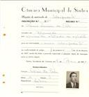 Registo de matricula de velocipedista em nome de Olivio Saraiva da Costa, morador no Algueirão, com o nº de inscrição 6477.