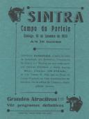 Programa da Grandiosa Garraiada no Campo da Portela de Sintra a favor do Cofre da Associação dos Bombeiros Voluntários de Sintra, 1.ª Secção, a 18 de setembro de 1938.