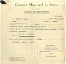 Registo de velocípede de marca VN-Vitória, com o nº 10013, em nome de Vítor José Névoa, morador em Rua José Antunes dos Santos, Sintra.