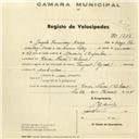 Registo de velocípede de marca Peugeot, com o nº 1214, em nome de Gonçalo Fernandez Arias, morador em Casas Novas.