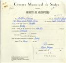 Registo de velocípede com o nº 8713, em nome de António Pedreira, morador em Queluz.