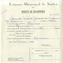 Registo de velocípede de marca Oriental, com o nº 5052, em nome de Armindo Cristovão Jeronimo, morador em Alfaquiques.