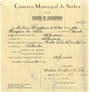Registo de velocípede de marca Cicles Pombal cm motor, com o nº 6728, em nome de António Bonifácio da Silva, morador em Algueirão.