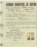Registo de matricula de velocipedista em nome de José Miguel Rodrigues, morador em Vila Verde, com o nº de inscrição 1011.