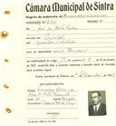 Registo de matricula de carroceiro de 2 ou mais animais em nome de João da Costa Rodas, morador no Mucifal, com o nº de inscrição 2165.