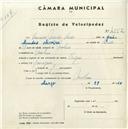 Registo de velocípede de marca Origan, com o nº 4552, em nome de Francisco Mendes André, morador em Morelena.