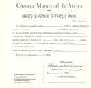 Registo de um veiculo de duas rodas tirado por um animal de espécie cavalar destinado a transporte de mercadorias em nome de Plácido Rocha Gomes, morador na Várzea de Sintra.